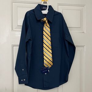 Arrow Kids Navy Shirt with Yellow Tie